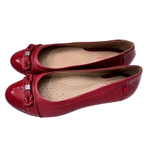 Marc Joseph NY Park Ave Flats Women 7 Red Leather Balletcore Casual Preppy Shoe
